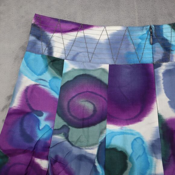 CCDK Skirt Womens 8 Multicolor A Line Pleated Knee Length Hook Eye Zip - Picture 11 of 15